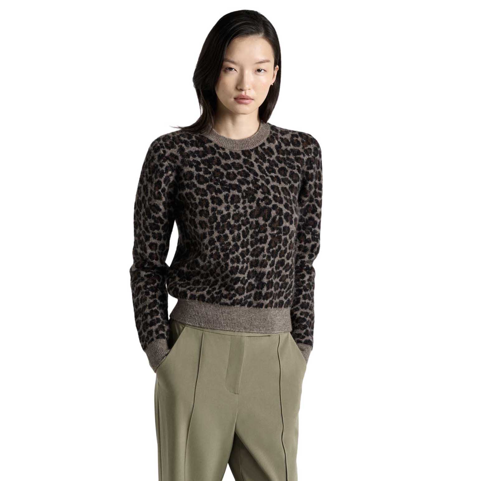 Cue Brushed Alpaca Wool Blend Leopard Knit